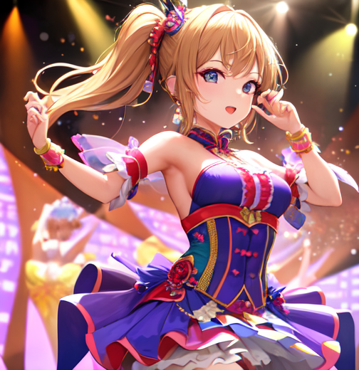 頑張って踊っているセクシーアイドルのフリーイラスト素材