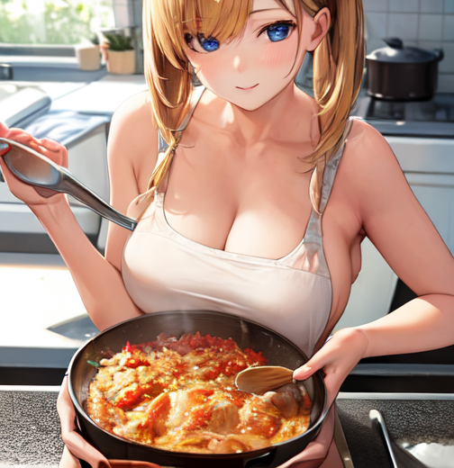 薄着でギャルっぽいけど料理がうまい家庭的な女性