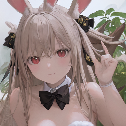 白髪のウサ耳が生えたかわいい女の子