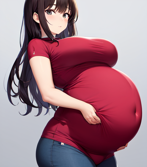 お腹以外はとてもいいプロポーションの妊婦