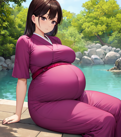 もうかなりお腹が大きくなっている妊婦さん