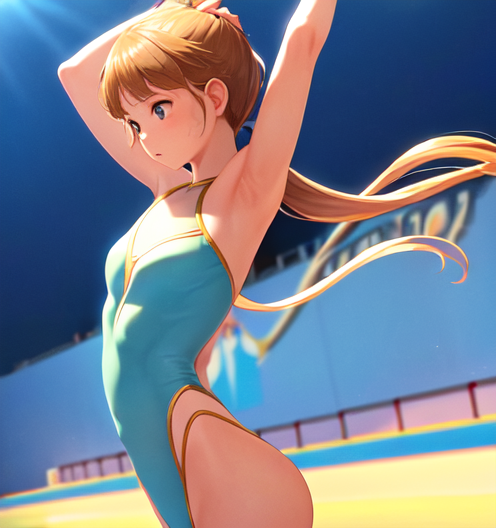 フィギュアスケートをしている美人さんの絵