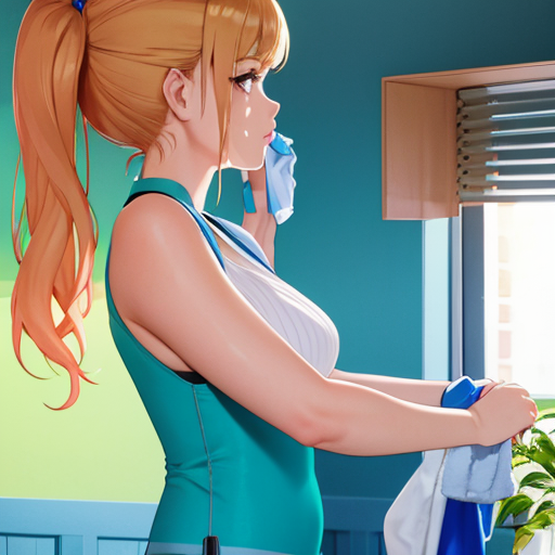 なぜか泣きながらお掃除している女