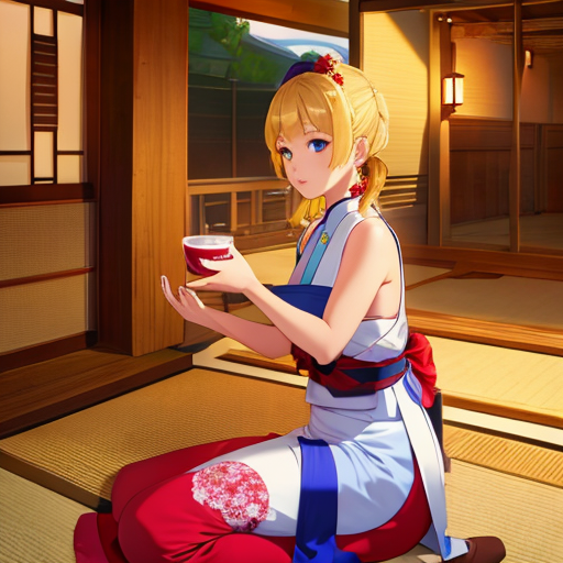 お酒を作ってくれている金髪の美女