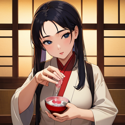 お酒を作ってくれている女性