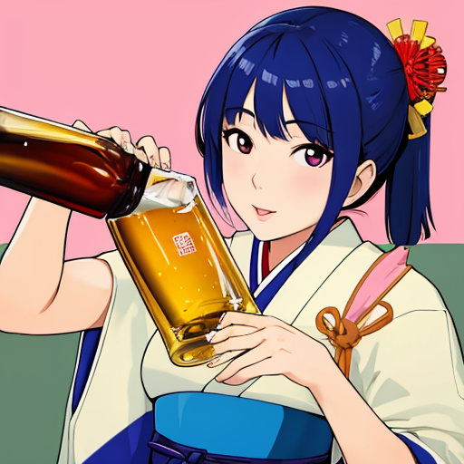 ビールを注いでくれているかわいい女の子